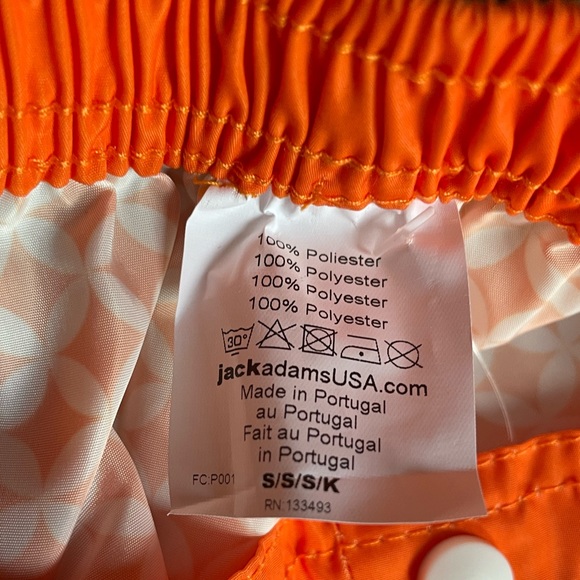 Men’s Small NWT Jack Adams Oswego Swim Trunk Orange - Picture 7 of 9